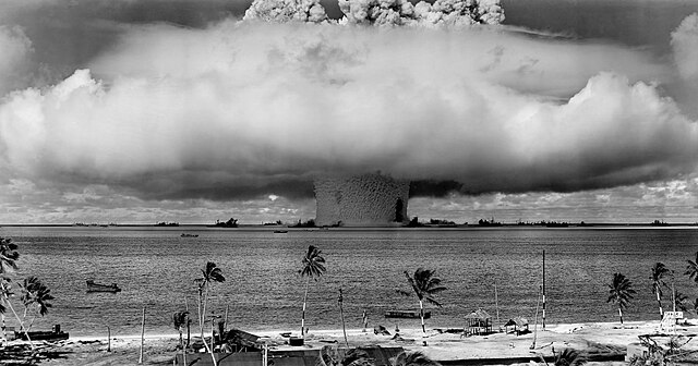 A Large mushroom cloud in the ocean