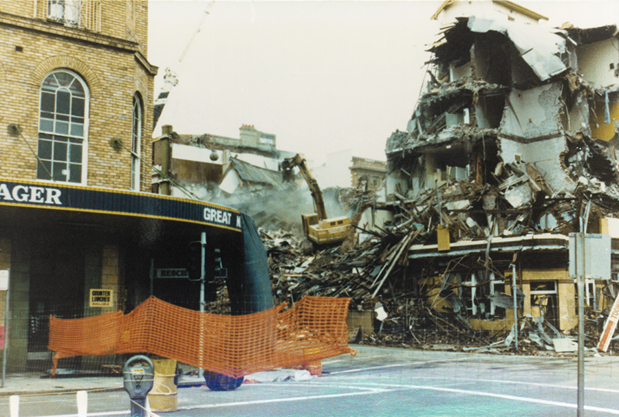 Buildings damaged in the city of Newcastle