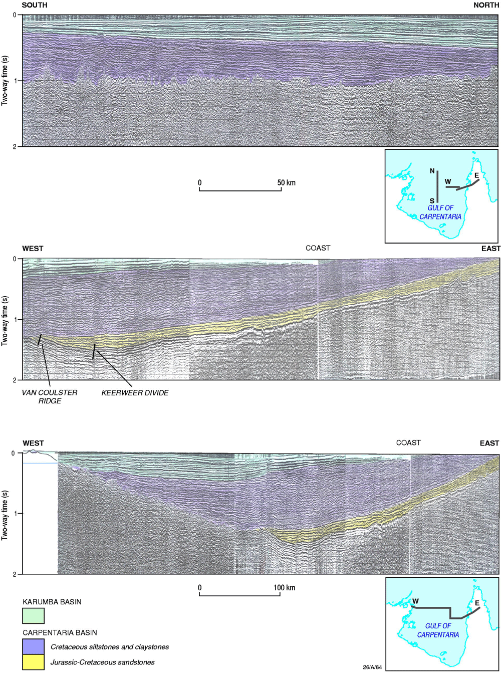 Carpentaria Basin regional cross-sections