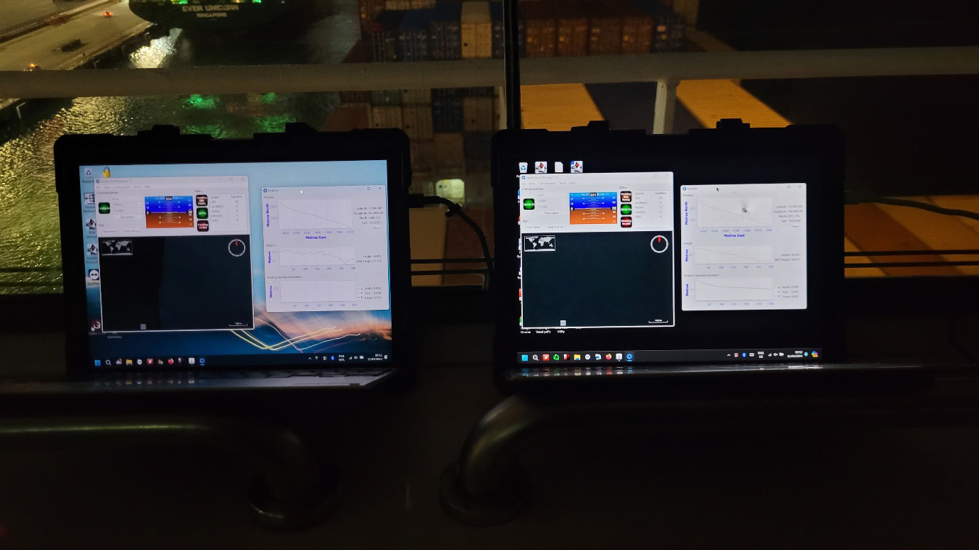 monitor screens of two portable pilot units