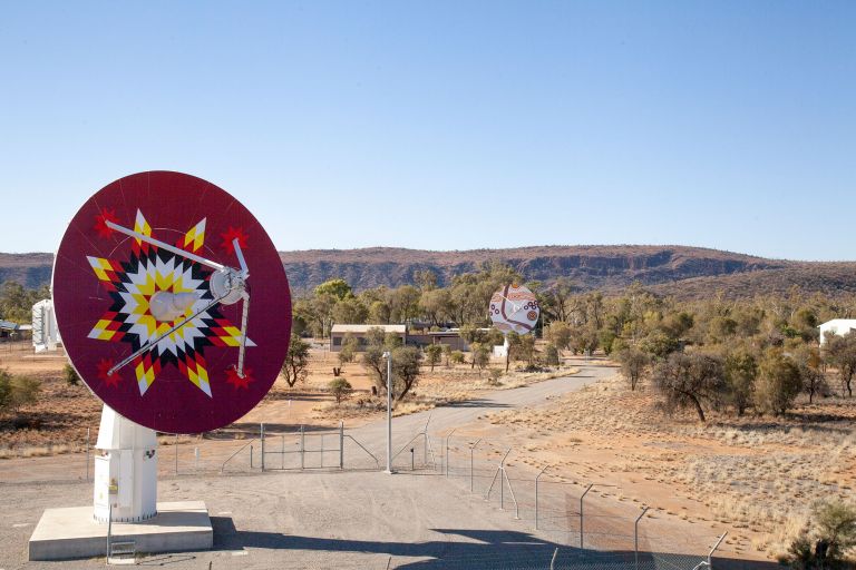 Geoscience Australia’s Alice Springs satellite ground station antenna