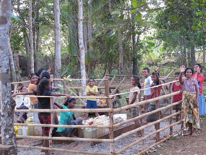 Groundwaters were sampled from local spring and bores with training provided to local water officers. The quality and quantity of water wasmeasured for use by communities, agriculture and industry